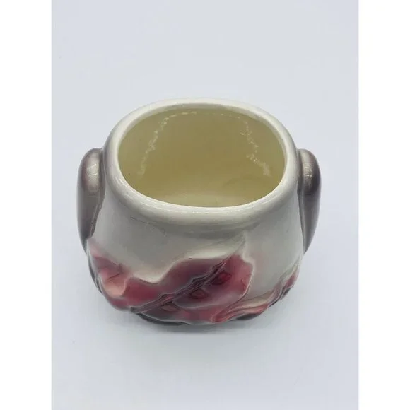 Vintage Royal Copley Art Pottery Planter Vase HARMONY burgundy Leaf planter vase - Picture 5 of 6